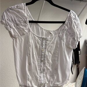 Aeropostale White Eyelet Blouse